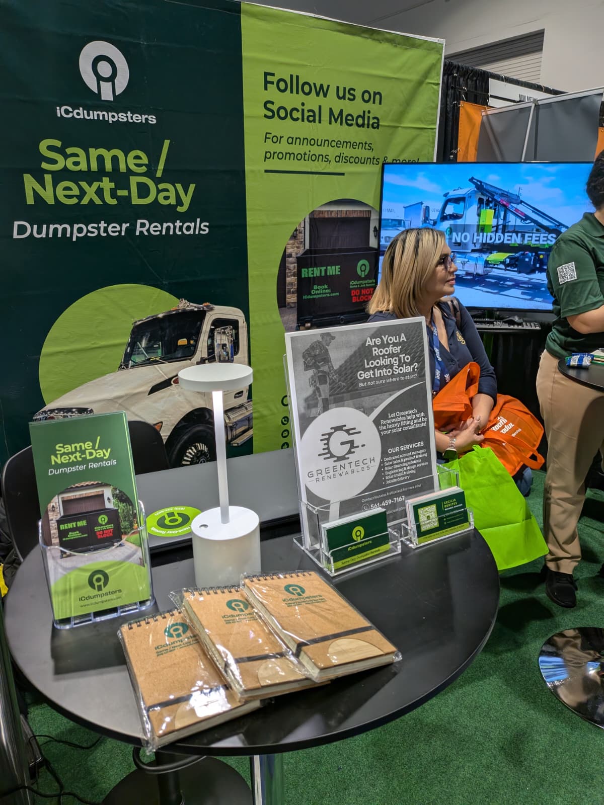 iCdumpsters booth display at FRSA 2025